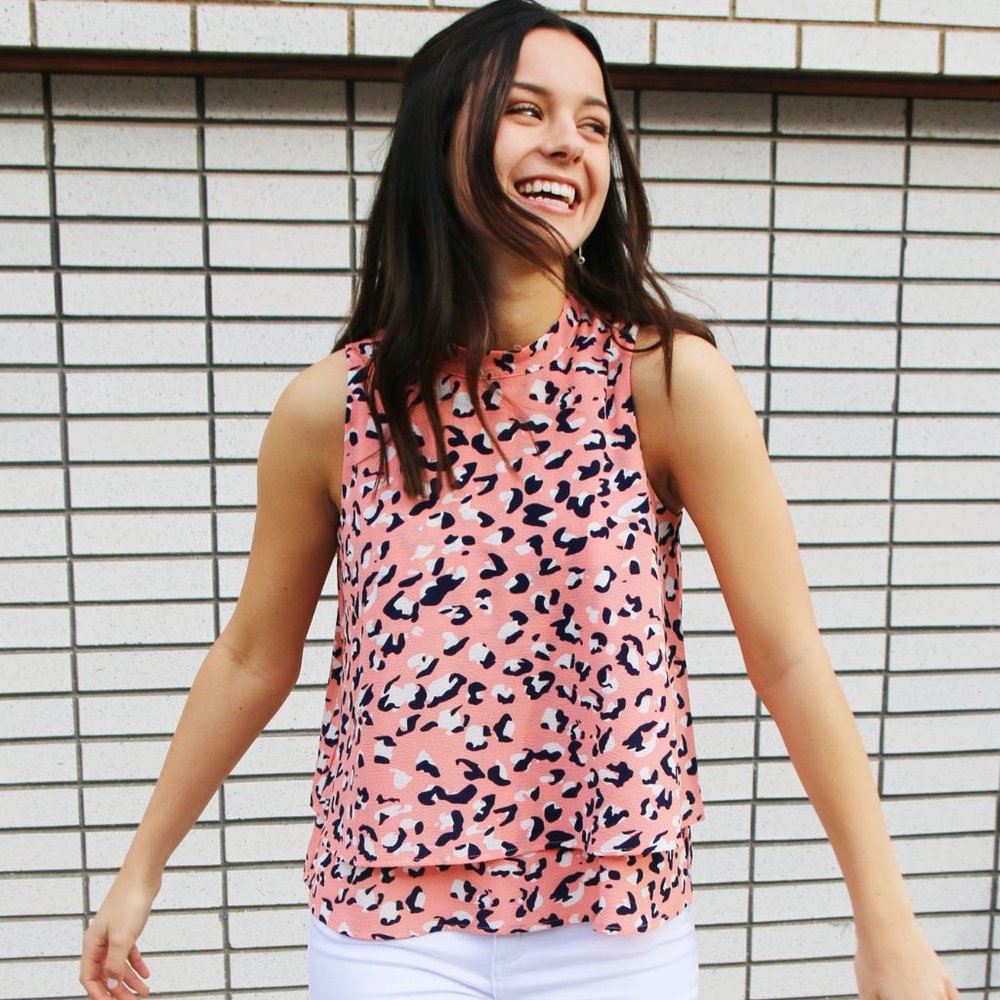 Peach Leopard Tank